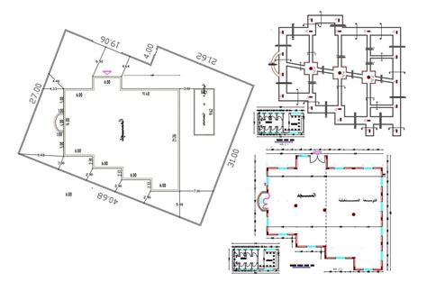 Multipurpose Hall Floor Plan Design Dwg File Cadbull
