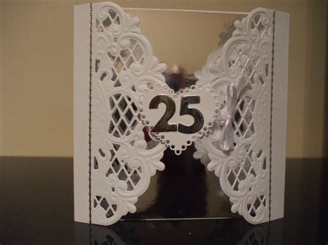 Handmade Silver25th Wedding Anniversary Card