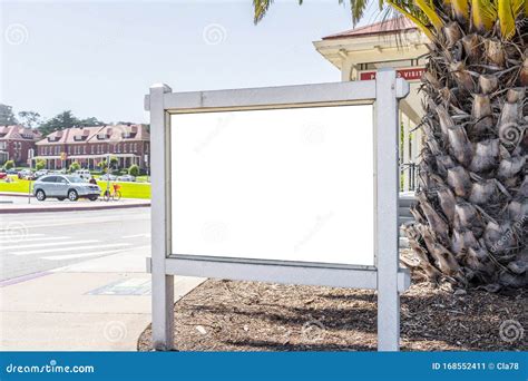 Square White Billboard In A Modern City Stock Image Image Of Sign