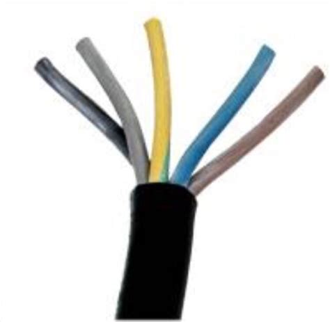 Tough Rubber Flex Cable 4mm Black Tri Flex Ho7rnf 5 Core 3 Phase Motors