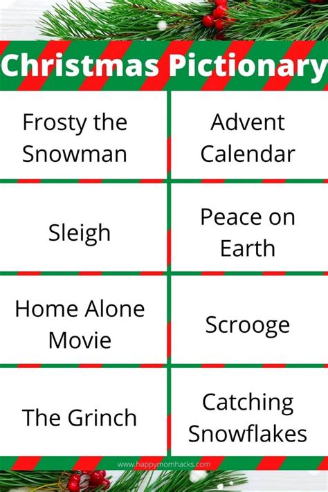 Funny Christmas Pictionary Words List Holiday Party Game Happy Mom