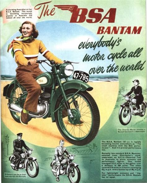 Vintage Bsa Bantam Motorcycle Poster A3a2a1 Print