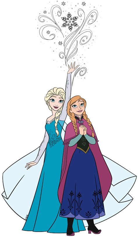 Anna And Elsa Clip Art From Frozen Disney Clip Art Galore