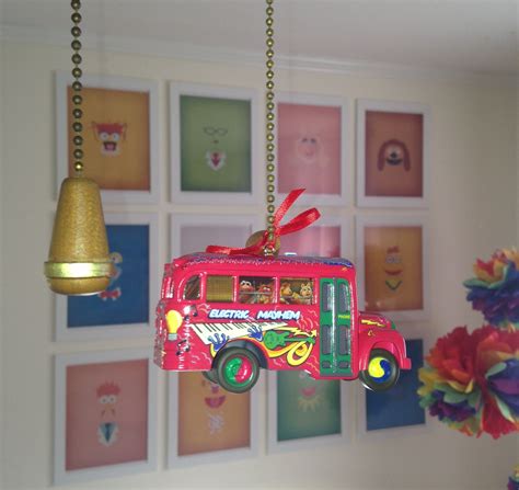 Electric Mayhem Bus Ornament As Fan Pull In Muppet Nursery ~