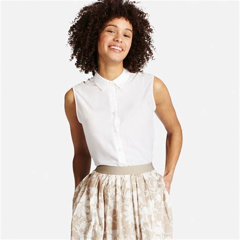 Women Collared Sleeveless Blouse Uniqlo Us