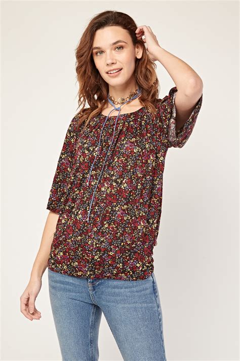 ditsy floral print blouse just 3