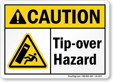 Tip Over Hazard Labels and Signs | Tipping Hazard Signs
