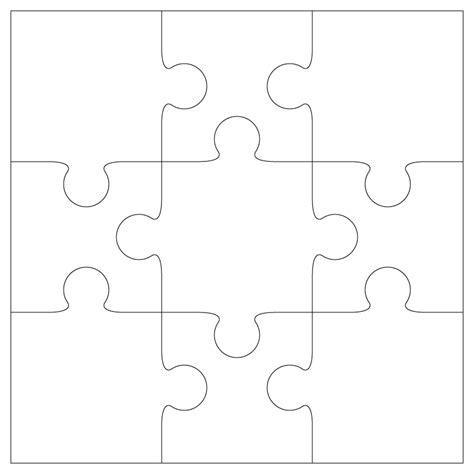 9 Piece Jigsaw Template By Bird Gefällt Mir Pinterest