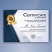 Blue and white elegant certificate of achievement template background ...