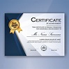 Blue and white elegant certificate of achievement template background ...