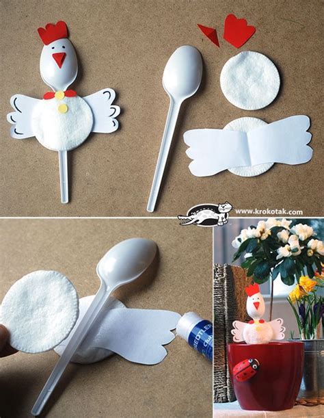 Five Spring Ideas From Plastic Spoons Crafts Easter Crafts Spoon Crafts