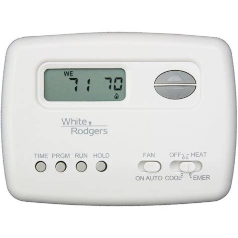 E is typically white and e is emergency heat. White Rodgers 5-2 Day 2-Stage Programmable Heat Pump Thermostat-1F72-151 - The Home Depot