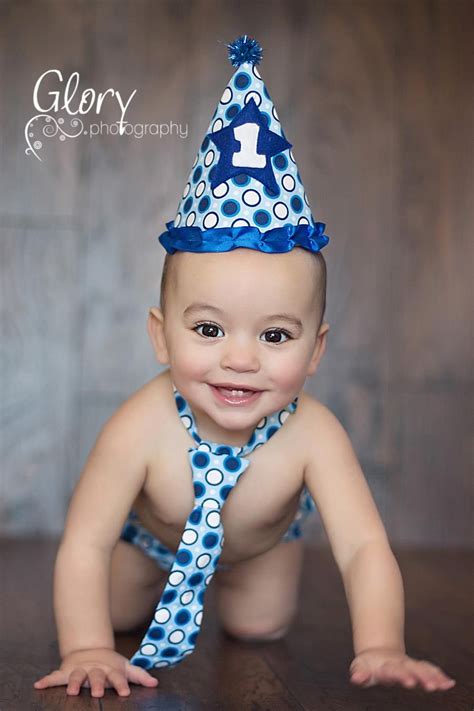One Year Baby Boy Shoot Style With Cute Outfit To Make The Photo Stand