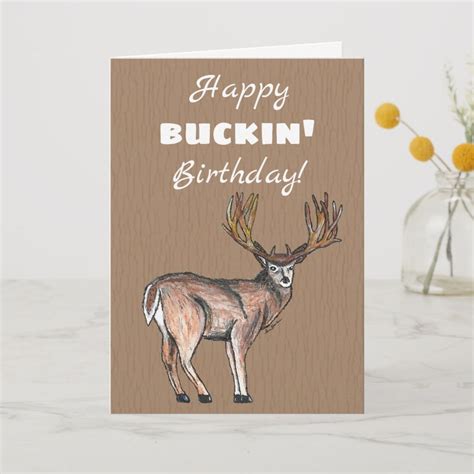 Hunting Happy Buckin Birthday Card Fishing Birthday