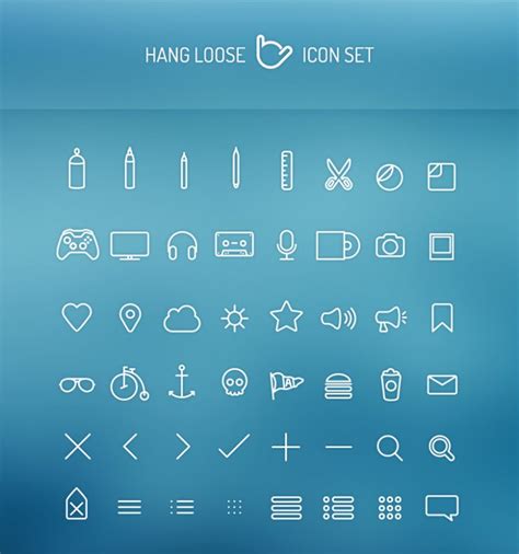 Thin Line Web Icons Psd Pack Download Psd
