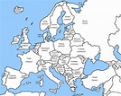 Blank Map Of Europe Printable - Printable Blank World