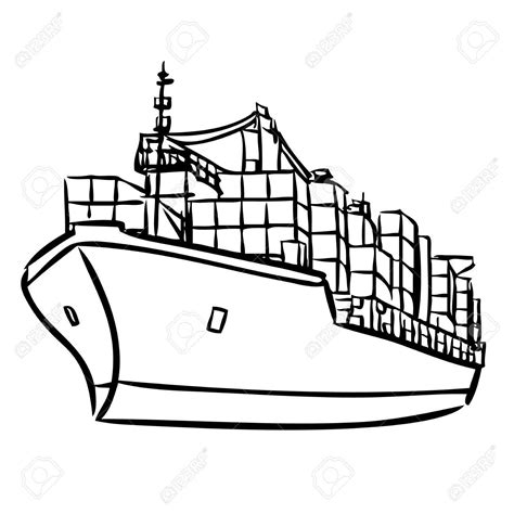 Container Ship Drawing At Getdrawings Free Download