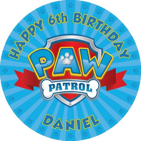 Paw Patrol Personalised Edible Cake Toppers