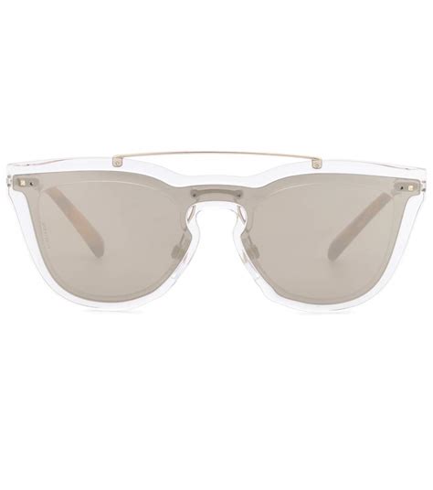 valentino glamgloss mirrored shield sunglasses black in grey modesens