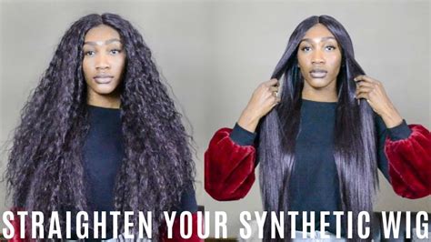 How To Straighten Your Synthetic Wig Youtube