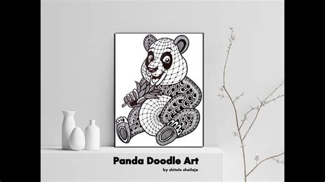 Panda Doodle Art For Beginners Step By Step Tutorial Panda Zentangle