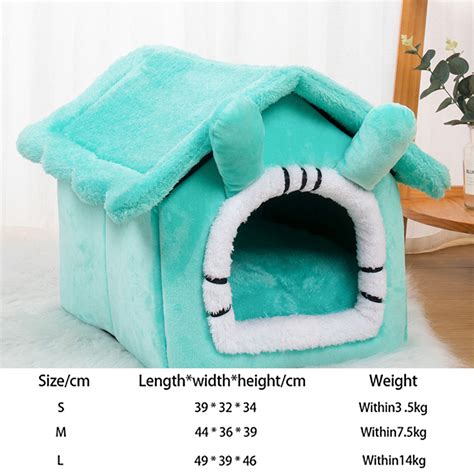 Foldable Pet Sleeping House Indoor Winter Warm Cat Bed Cat Cave Nest