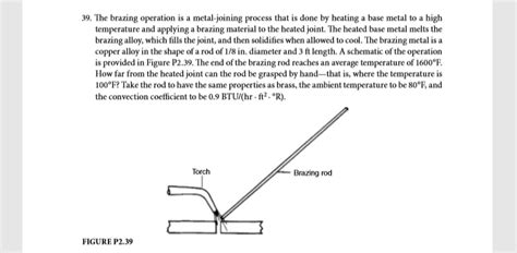 Solved 39 The Brazing Operation Is A Metal Joining Process