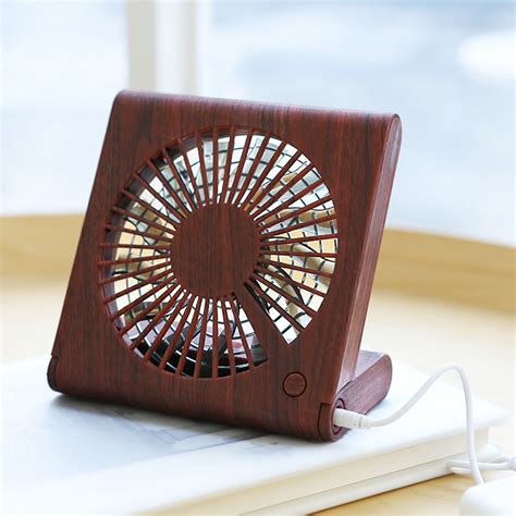 Usb Desk Fan Portable Mini Table Fan Wood Grain Table Air Circulator Fan Desktop Cooling Quiet