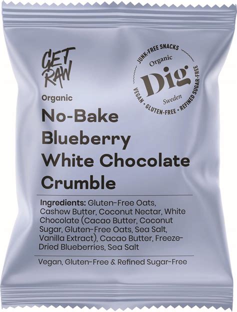 Dig Get Raw No Bake Blueberry White Chocolate Crumble 35 G