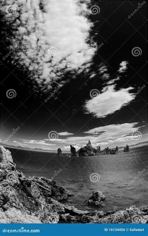 Mono Lake In Black And White Stock Photo Image Of Lakes Reflection