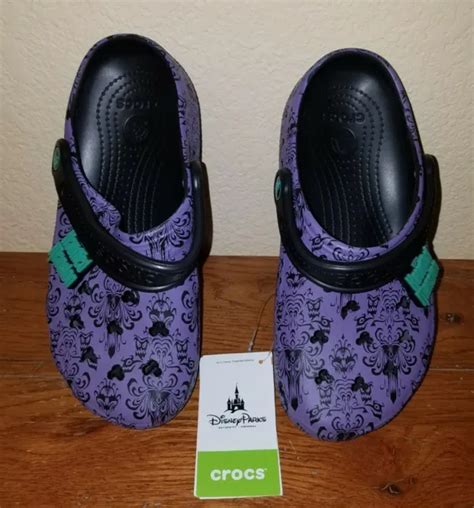 Disney Haunted Mansion Purple Wallpaper Crocs Adult M5w7 New With Tag