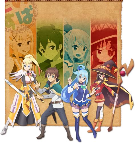Official Series Art Of The Main Characters Konosuba Know Your Meme