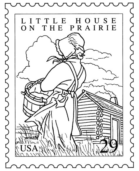 Little House On The Prairie Coloring Page To Stitchery