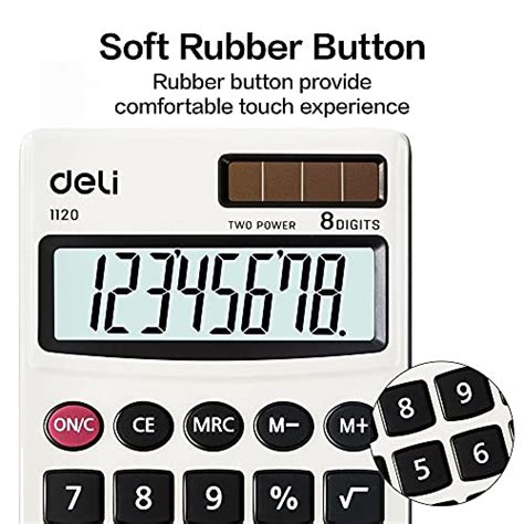 Calculator Deli Standard Function Basic Calculators Solar Battery