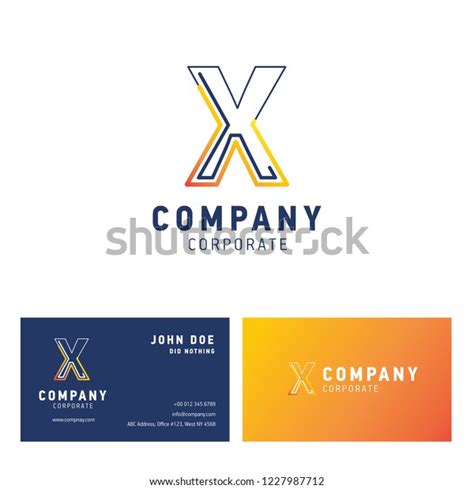 X Company Logo Design Visiting Card Stock Vector Royalty Free