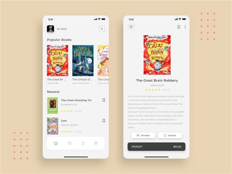 Home And Book Details Screens For Book App Uplabs