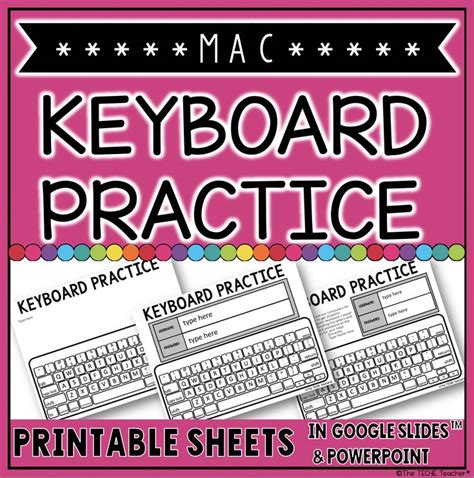 Mac Keyboard Printable Practice Sheets Elementary Computer Lab