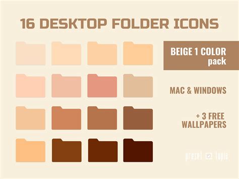 16 Beige Desktop Folder Icons Mac Macos Pc Windows Etsy Folder Icon