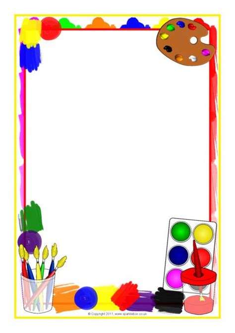 Painting Themed A Page Borders Sb Sparklebox Frame Crafts