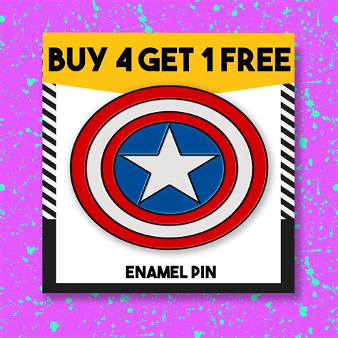Captain America Shield Enamel Pin Avengers Comic Enamel Pins Etsy