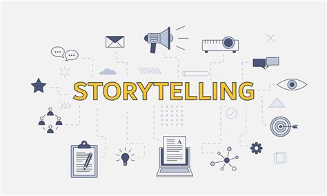 Storytelling Concept With Icon Set With Big Word Or Text 3297738 Vector