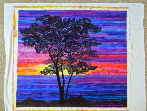 Cathy Geiers Quilty Art Blog Quilting Is Done Yippee Landscape
