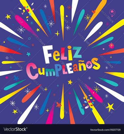 Feliz Cumpleanos Happy Birthday In Spanish Vector Image