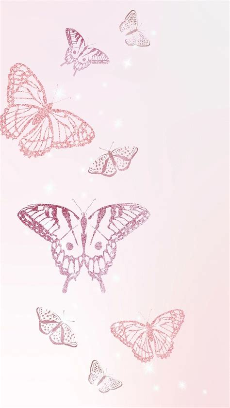 Feminine Pink Butterfly Phone Wallpaper Premium Photo Rawpixel