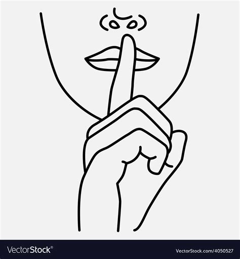 Finger On A Mouth Be Quiet Royalty Free Vector Image