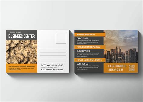 The postcard you make should be about the same thickness as a regular postcard. Technology Business Postcard Design Template - 99Effects