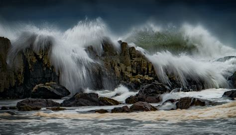 Waves Crashing On Rock Formations · Free Stock Photo