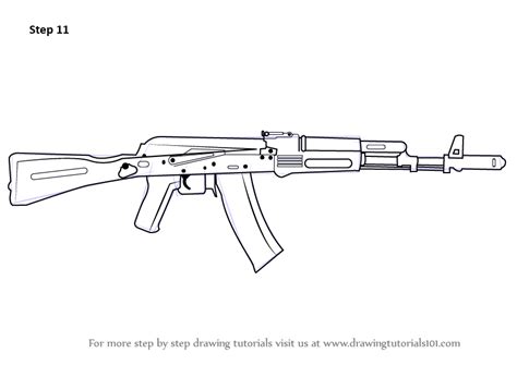 Also ak drawing cartoon available at png transparent variant. Learn How to Draw AK-47 Rifle (Rifles) Step by Step ...