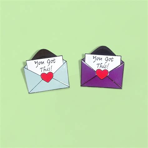 Love Envelope Metal Pins You Got This Romantic Love Letter Enamel