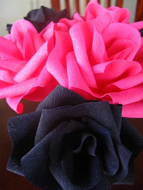 Hot Pink And Black Roses Hot Pink Pink Everything Pink